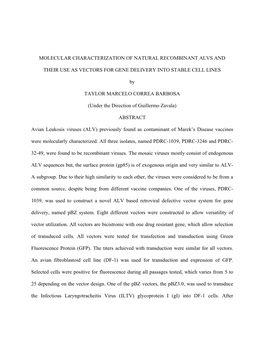 Molecular Characterization of Natural Recombinant Alvs And