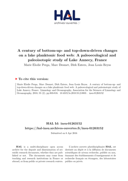 And Top-Down-Driven Changes on a Lake Planktonic Food