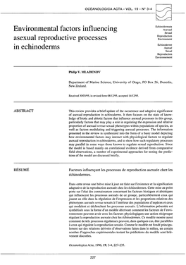 Environmental Factors Influencing Asexual Reproductive Processes In