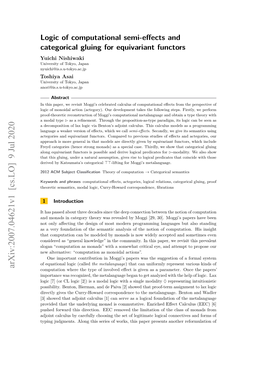 Logic of Computational Semi-Effects and Categorical Gluing for Equivariant Functors