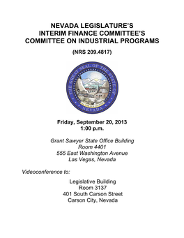 Nevada Legislature's Interim Finance Committee's