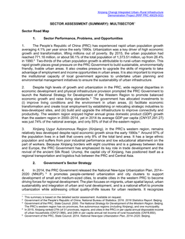 Sector Assessment (Summary): Multisector1