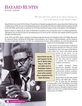 Bayard Rustin 3/17/1910 – 8/24/1987