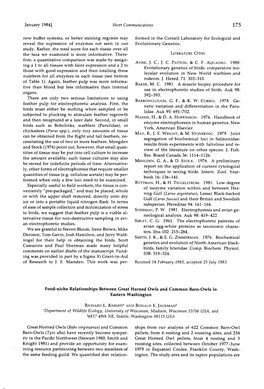 Food-Niche Relationships Between Great Horned Owls and Common