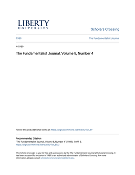 The Fundamentalist Journal, Volume 8, Number 4