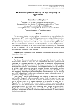 An Improved Quad Flat Package for High Frequency Sip Applications