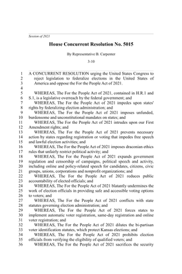 House Concurrent Resolution No. 5015