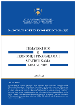 Tematski Sto O Ekonomiji Finansijama I Statistikama Kosovo 2020