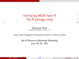 Interfacing NEOS from R the R Package Rneos