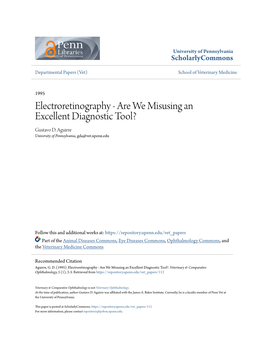 Electroretinography - Are We Misusing an Excellent Diagnostic Tool? Gustavo D