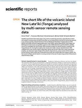 The Short Life of the Volcanic Island New Late'iki (Tonga) Analyzed By