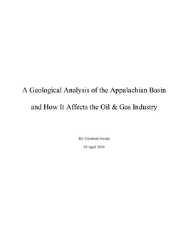 A Geological Analysis of the Appalachian Basin And