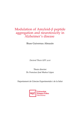 Peptide Aggregation and Neurotoxicity in Alzheimer's Disease