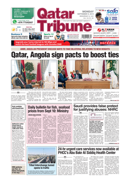 Qatar, Angola Sign Pacts to Boost Ties