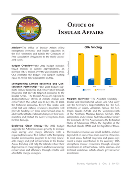 FY 2022 Interior Budget in Brief, Office of Insular Affairs