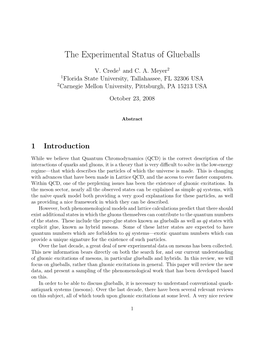 The Experimental Status of Glueballs