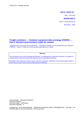 ISO 9897 Chassis Standard