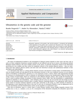 Ultrametrics in the Genetic Code and the Genome