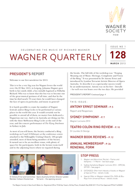 Wagner Quarterly 128, March 2013