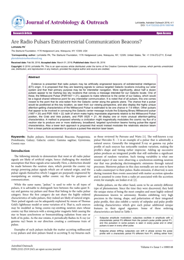 Are Radio Pulsars Extraterrestrial Communication Beacons?