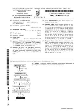 WO 2019/086583 Al 09 May 2019 (09.05.2019) W 1P O P C T