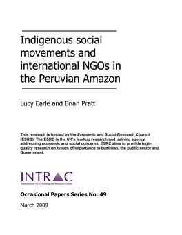 Indigenous Social Movements and International Ngos in the Peruvian Amazon