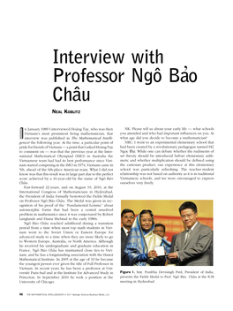 Interview with Professor Ngoˆ Ba'o Chaˆu