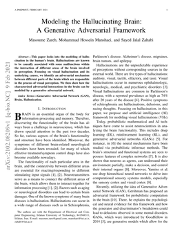 Modeling the Hallucinating Brain: a Generative Adversarial Framework Masoume Zareh, Mohammad Hossein Manshaei, and Sayed Jalal Zahabi