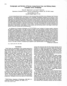 Stratigraphy and Floristics of Eocene Swamp Forests from Axel Heiberg Island, Canadian Arctic Archipelago