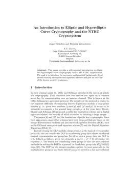 An Introduction to Elliptic and Hyperelliptic Curve Cryptography and the NTRU Cryptosystem
