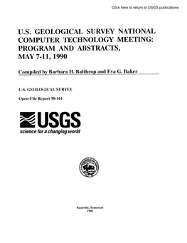 U.S. GEOLOGICAL SURVEY NATIONAL COMPUTER TECHNOLOGY,, MEETING: PROGRAM and ABSTRACTS, MAY 7-L&L990