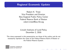 Regional Economic Update