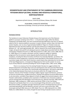 Sedimentology and Stratigraphy of the Cambrian-Ordovician Potsdam Group (Altona, Ausable and Keeseville Formations), Northeastern Ny