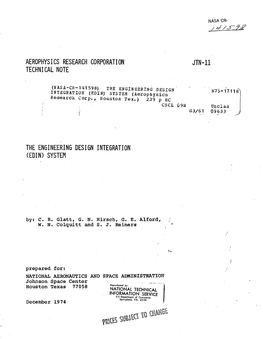 Aerophysics Research Corporation Jtn-11 Technical Note