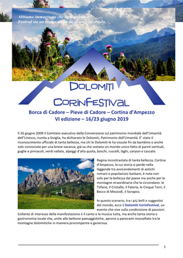 Dolomiti Corinfestival Borca Di Cadore