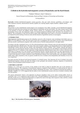 Colloids in the Hydrothermal-Magmatic Systems of Kamchatka and the Kuril Islands