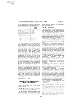 89 Subpart—Citrus Greening and Asian Citrus Psyllid