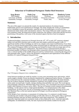 Experimental Analysis of Original and Strengthened Traditional Timber