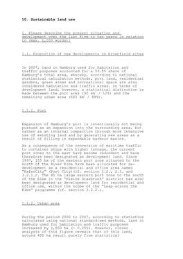 10. Sustainable Land Use 1. Please Describe the Present Situation And