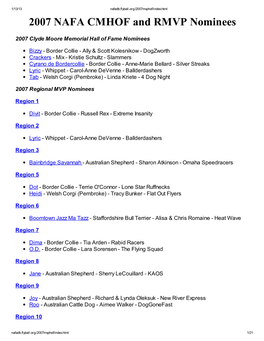 2007 NAFA CMHOF and RMVP Nominees