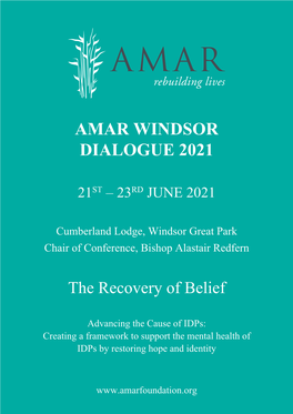 AMAR Windsor Dialogue 2021 Conference Booklet