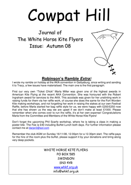 Journal of the White Horse Kite Flyers Issue: Autumn 08