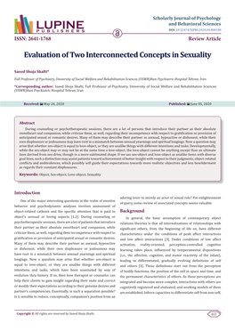 Evaluation of Two Interconnected Concepts in Sexuality