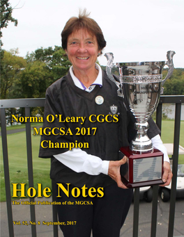 Hole Notes the Official Publication of the MGCSA