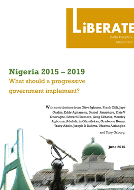 Nigeria 2015 – 2019 What Should a Progressive Government Implement?