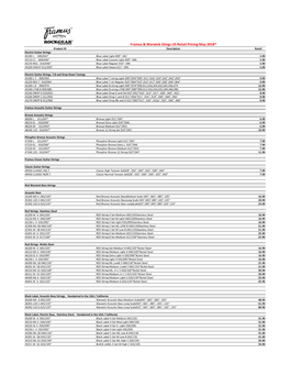 Framus & Warwick Stings US Retail Pricing May 2018*