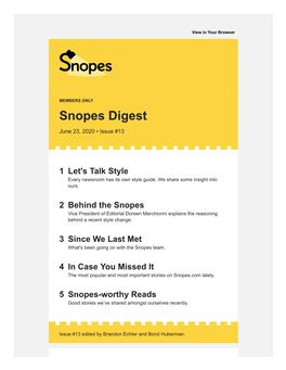 Snopes Digest