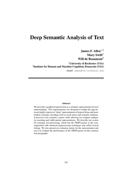 Deep Semantic Analysis of Text