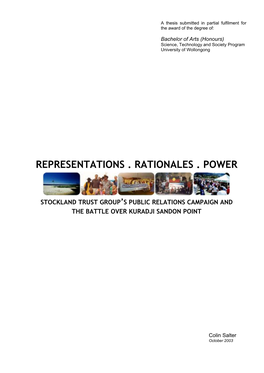 Representations . Rationales . Power