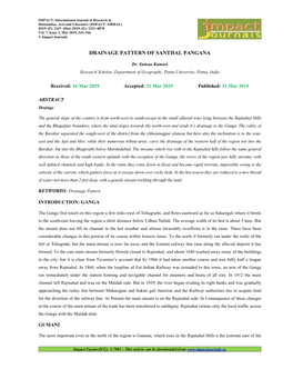 Drainage Pattern of Santhal Pangana